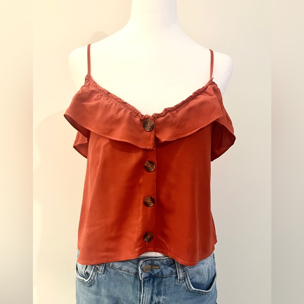 Heart Hips Rust Camisole with Button Detail